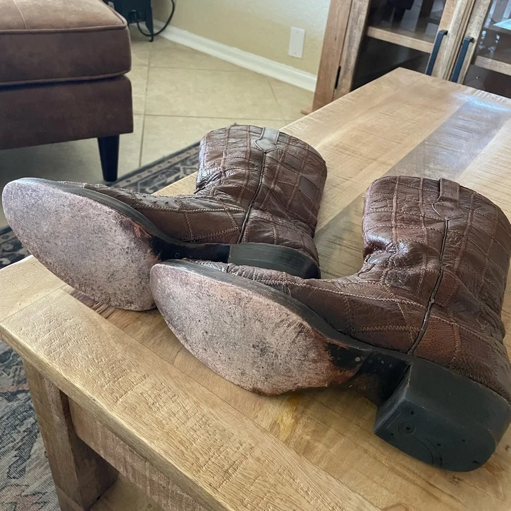 Mens Corral Western Ostrich Boots Size 9.5 - Picture 5 of 11